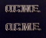 O.C.M.E. Office of Chief Medical Examiner 3/8" polished Silver lapel collar pins